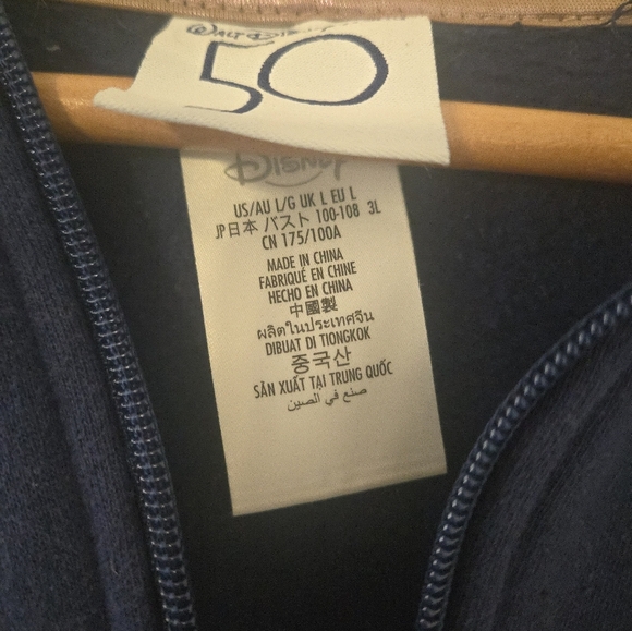 Disney 50th Anniversary Blue Hoodie Mickey and Friends Womens Large - Picture 3 of 6